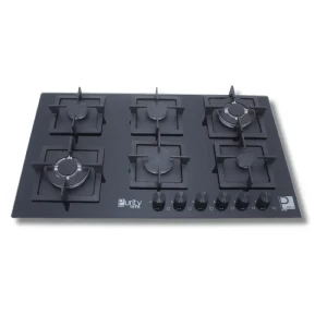 Purity 101 Built in Cooker Gas Hob 6 Eyes Heavy Duty Grids - Black HPT916G