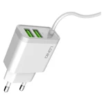 Ldnio A321 Home Charger 2 USB Ports Lightning Cable for iPhone White