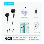 Celebrat G28 Earphone Wired In Ear Earphones with Built-in Microphone Black 14 Day Warranty