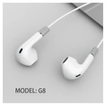 Celebrat G8 Earphone Wired Bass Stereo With Controller And Microphone White - 14 Day Warranty