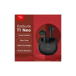 Itel T1 Neo Wireless Earbuds with Noise Cancellation, Touch Control, Water Resistance Black - White