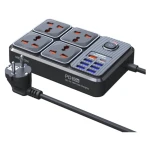 MOXOM MX-ST17 Power Strip 4 Socket 7 USB + 1Type-C 20W 3m Black 14 Day Warranty