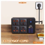 MOXOM MX-ST17 Power Strip 4 Socket 7 USB + 1Type-C 20W 3m Black 14 Day Warranty