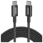 Anker Charging Cable USB-C to USB-C 2.0 Nylon Cable 6ft, 1.8 M 60W Black - A8753H11