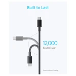 Anker Charging Cable USB-C to USB-C 2.0 Nylon Cable 6ft, 1.8 M 60W Black - A8753H11