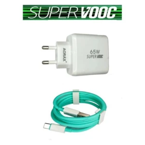 AORAX 65W Super VOOC Charger with USB to Type-C Cable  Blue/White