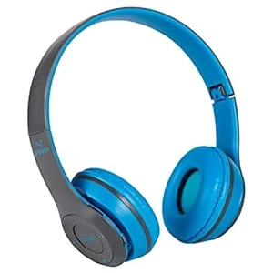 P47 Bluetooth Stereo Headphones Wireless Foldable Headset Blue