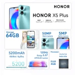 HONOR X5 Plus 64GB 4GB RAM 4G Dual SIM Midnight Black