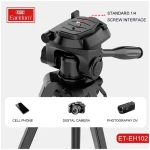 Earldom EH102 Outdoor Portable Tripod for Video Cameras, Phone and Camera Black