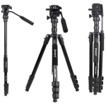 JMARY KT285+NB50 Extendable Height Tripod Stand with Hydraulic Head Black