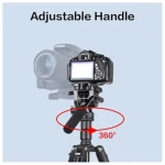 JMARY KT285+NB50 Extendable Height Tripod Stand with Hydraulic Head Black