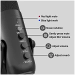 Jmary MC-PW8 USB Microphone for Podcasting, Gaming, Streaming, Recordings with Noise Reduction