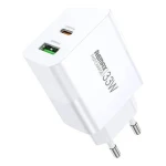 Remax RP-U122 Fast Charger USB and Type C Ports 33Watt - White