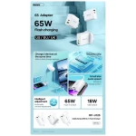 Remax RP-U125 Kiddy Series Dual Port USB Type-C And Type A Fast Charger UK 65W - White 14 Day Warranty