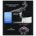 Yesido C212 Car Floating Screen Magnetic Phone Holder With 360 Adjustable Built-in Base Locking Knob Black - 14 Day Warranty