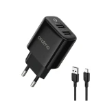 Oraimo Charger Lighting Dual USB 12W Fast Charegr PowerCube 12 Sleek OCW-1121E+L53 Black