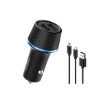 Oraimo Car Charger OCC-21D+D61 Two in One Micro Lighting Cable Black