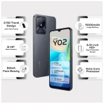 Vivo Y02, 32GB, 2GB RAM, Dual SIM, 4G LTE - Cosmic Grey