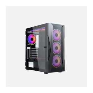 Xander Velox Gaming Case Mid Tower 4 Fan RGB Black + PSU 600W