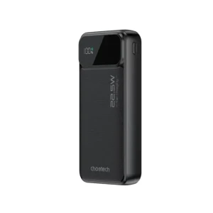 CHOETECH Power Bank, 20000mAh, 22.5W Fast Charging, 3 Ports, LED Display, Black - B729