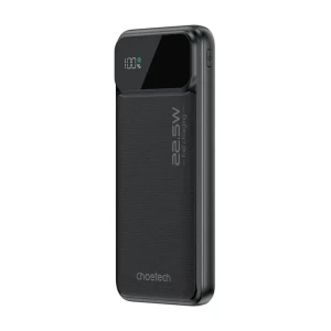 CHOETECH Power Bank, 10000mAh, 22.5W ,3 Ports, LED Display, Black - B728