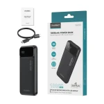 CHOETECH Power Bank, 10000mAh, 22.5W ,3 Ports, LED Display, Black - B728