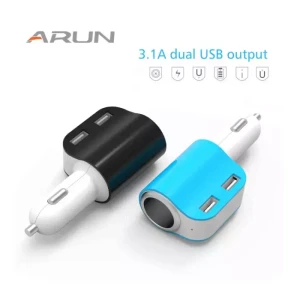 ARUN شاحن سيارة USB  3.1A شاحن سريع 2 منافذ USB