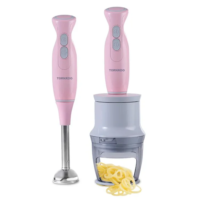 TORNADO Hand Blender 1000 watt with stainless steel weapons pink THB1000ER