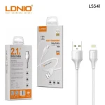 LDNIO LS543 Lightning IOS 2.1A Quick Charging Data Cable 3M  White