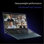 لاب توب اسوس زين بوك ديو UX482EGR-HY007W انتل كورi7 1195G7 16 جيجا و 1تيرا هارد SSD انتل جي فورس MX450 سعة 2 جيجا ويندوز 11 مع قلم وستاند جراب - ازرق