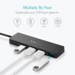 Anker A7516612 Ultra Slim 4-Port USB 3.0 Data Hub Black