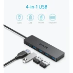 Anker A7516612 Ultra Slim 4-Port USB 3.0 Data Hub Black