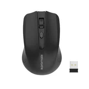 Promate Clix 8 Ergonomic Wireless Mouse 1600 Dpi, 10 meter Range - Black