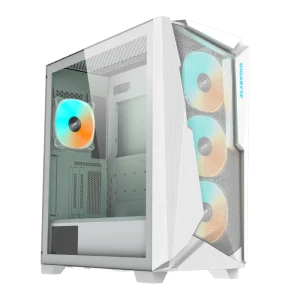 Gigabyte C301 GLASS V2 MID Tower White ATX PC gaming Case GPU 400mm, GB-C301GW TYPE-C V2