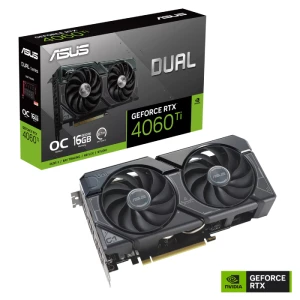 بطاقة الرسومات اسوس دوال جي فورس RTX 4060 Ti ايفو OC سعة 16 جيجابايت GDDR6 - 90YV0JH8-M0NA00