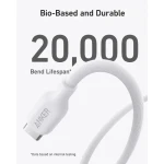 Anker 542 USB-C to Lightning Charging Cable, Bio-Based 3 Feet, White - A80B1H21