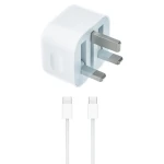 محول طاقة من ابل 20 وات 3 سنون شاحن ب 1 منفذ Type-C مع كابل Type-C إلى Type-C متوافق مع ايفون  15-  MHJF32P/A - ضمان لمدة 14 يوم