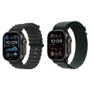 Apple Watch Ultra 2 New Finish 49mm titanium case size - Black and Dark Green