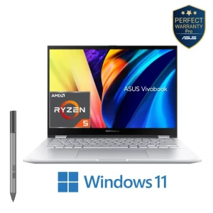 Asus Vivobook S14 Flip TN3402YA-LZ555W Laptop 14 inch WUXGA Flip Touch AMD R5 -7430U 8GB RAM 512GB SSD AMD Radeon Win11 Silver + Pen - 90NB1112-M00CU0