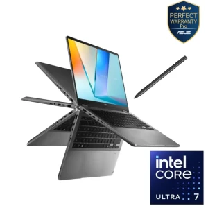 Asus Vivobook S14 Flip TP3407SA-QL039W Laptop Intel Core Ultra 7 256V, 16GB RAM, 512GB, 14-inch WUXGA Touch + Pen Intel Graphics Win11 90NB14Y1-M00700