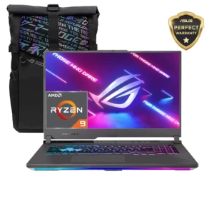 Asus ROG Strix G17 G713PV-HX019W Gaming Laptop 17.3-inch FHD 144Hz AMD R9 7845HX 16GB RAM 1TB SSD RTX 4060 8GB Win11 + ROG Backpack, 90NR0C34-M00BL0