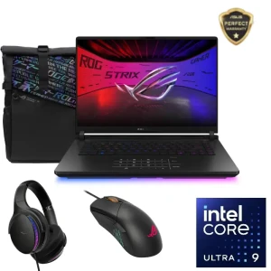 Asus ROG Strix SCAR 16 G635LR-AI321W Gaming Laptop, Intel Core Ultra 9 275HX, 32GB RAM, 1TB SSD, RTX 5070Ti 12GB, 16”, 240Hz, Black - 90NR0LU1-M004R0