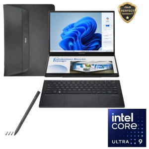 ASUS Zenbook DUO UX8406MA-OLEDI9IG Laptop 14-inch OLED 3K Intel Core Ultra 9 185H 32GB RAM 2TB SSD Intel Arc Graphics, Win11 Gray, 90NB12U1-M003H0