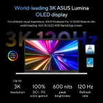 Asus Vivobook Pro 15 OLED N6506CU-MA014W Laptop, Intel Core Ultra 9 285H, 24GB RAM, 2TB SSD, RTX 4050 6GB, 15.6” OLED 120Hz, Win11, 90NB15E3-M00380