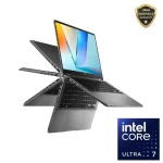 لابتوب أسوس فيفوبوك S14 فليب TP3407SA-QL039W، إنتل كور ألترا 7 256V، رام 16 جيجا، 512 جيجا SSD، شاشة 14 بوصة WUXGA لمس + قلم، رسومات إنتل، Win11 رمادي
