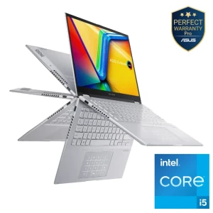 لابتوب أسوس فيفوبوك S14 فليب TP3402VA-LZ065W، إنتل CI5-13420H، رام 16 جيجا، 512 جيجا SSD، رسومات إنتل UHD، شاشة لمس WUXGA مقاس 14 بوصة، Win11 ، فضي