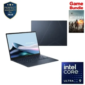 لابتوب أسوس زين بوك  OLED UX3405CA-PZ252W، شاشة OLED مقاس 14 بوصة، انتل كور الترا  9 285H، رام 16 جيجا، 1 تيرا SSD، رسومات انتل ارك، Win11 + جراب