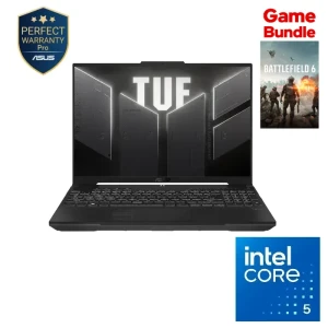 ASUS TUF Gaming F16 FX607VU-RL165W Gaming Laptop, Intel Core 5 210H, 16GB RAM, 512GB SSD, RTX 4050 6GB, 16” WUXGA 144Hz, Win11, Gray - 90NR0N06-M001Y0