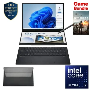 Asus Zenbook DUO UX8406CA-PZ062W Laptop, Intel Core Ultra 7 255H, 32GB RAM, 1TB SSD, 14 Inch, 3K 120Hz, Intel Arc Graphics, Win11 - 90NB14X1-M00AA0