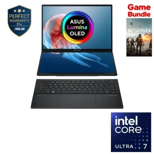 لاب توب اسوس زين بوك ديو UX8406MA-PZ073W  شاشة 14 بوصة OLED 3K انتل كور الترا 7 155H، رام 16 جيجا، هارد 1 تيرا SSD، انتل ارك جرافيكس، ويندوز 11 رمادي